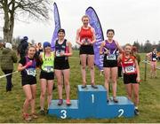 23 February 2018; The top six in the senior girls 2500m at the Irish Life Health Munster Schools Cross Country at Waterford IT in Waterford. Photo by Matt Browne/Sportsfile