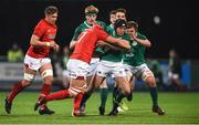 23 February 2018; Angus Curtis of Ireland is tackled by James Botham of Wales during the U20 Six Nations Rugby Championship match between Ireland and Wales at Donnybrook Stadium in Dublin. Photo by David Fitzgerald/Sportsfile