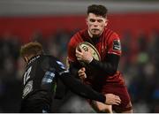 23 February 2018; Calvin Nash of Munster is tackled by Brandon Thomson of Glasgow Warriors during the Guinness PRO14 Round 16 match between Munster and Glasgow Warriors at Irish Independent Park in Cork. Photo by Diarmuid Greene/Sportsfile