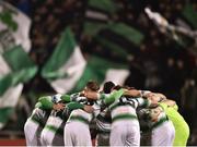 23 February 2018; Shamrock Rovers players make a huddle prior to the SSE Airtricity League Premier Division match between Shamrock Rovers and Dundalk at Tallaght Stadium in Dublin. Photo by Seb Daly/Sportsfile