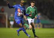 23 February 2018; Ismahil Akinade of Waterford in action against Aaron Barry of Cork City during the SSE Airtricity League Premier Division match between Cork City and Waterford at Turner's Cross in Cork. Photo by Eóin Noonan/Sportsfile