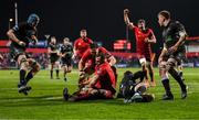 23 February 2018; James Cronin of Munster scores his side's second try during the Guinness PRO14 Round 16 match between Munster and Glasgow Warriors at Irish Independent Park in Cork. Photo by Diarmuid Greene/Sportsfile