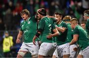 23 February 2018; Ireland players congratulate Jack O'Sullivan after he scored his side's third try during the U20 Six Nations Rugby Championship match between Ireland and Wales at Donnybrook Stadium in Dublin. Photo by David Fitzgerald/Sportsfile