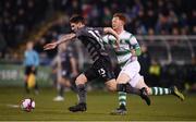 23 February 2018; Stephen Folan of Dundalk in action against Gary Shaw of Shamrock Rovers during the SSE Airtricity League Premier Division match between Shamrock Rovers and Dundalk at Tallaght Stadium in Dublin. Photo by Stephen McCarthy/Sportsfile