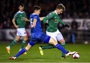 23 February 2018; Kieran Sadlier of Cork City in action against Rory Feely of Waterford during the SSE Airtricity League Premier Division match between Cork City and Waterford at Turner's Cross in Cork. Photo by Tom Beary/Sportsfile
