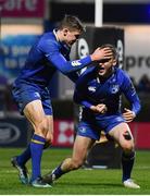 23 February 2018; Nick McCarthy of Leinster celebrates after scoring his side's seventh try with Garry Ringrose during the Guinness PRO14 Round 16 match between Leinster and Southern Kings at the RDS Arena in Dublin. Photo by Ramsey Cardy/Sportsfile