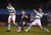 23 February 2018; Ronan Murray of Dundalk is tackled by Greg Bolger of Shamrock Rovers during the SSE Airtricity League Premier Division match between Shamrock Rovers and Dundalk at Tallaght Stadium in Dublin. Photo by Stephen McCarthy/Sportsfile