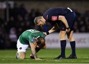 23 February 2018; Referee Ben Connolly checks with Karl Sheppard of Cork City after he received a knock to the head during the SSE Airtricity League Premier Division match between Cork City and Waterford at Turner's Cross in Cork. Photo by Tom Beary/Sportsfile