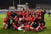 23 February 2018; Wales players celebrate following their side's victory in the U20 Six Nations Rugby Championship match between Ireland and Wales at Donnybrook Stadium in Dublin. Photo by David Fitzgerald/Sportsfile