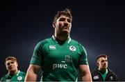 23 February 2018; A dejected Tom O'Toole of Ireland following the U20 Six Nations Rugby Championship match between Ireland and Wales at Donnybrook Stadium in Dublin. Photo by David Fitzgerald/Sportsfile