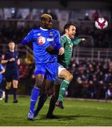 23 February 2018; Ismahil Akinade of Waterford in action against Johnny Dunleavy of Cork City during the SSE Airtricity League Premier Division match between Cork City and Waterford at Turner's Cross in Cork. Photo by Tom Beary/Sportsfile