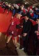 23 February 2018; Simon Zebo of Munster with Munster head of commercial and marketing Doug Howlett after the Guinness PRO14 Round 16 match between Munster and Glasgow Warriors at Irish Independent Park in Cork. Photo by Diarmuid Greene/Sportsfile