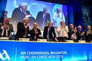 23 February 2018; Ard Stiúrthóir of the GAA Páraic Duffy, centre, is given an standing ovation after speaking during the GAA Annual Congress 2018 at Croke Park in Dublin. Photo by Piaras Ó Mídheach/Sportsfile