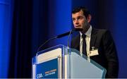 23 February 2018; Tomás Meehan, GAA Chief Information Officer, speaking during the GAA Annual Congress 2018 at Croke Park in Dublin. Photo by Piaras Ó Mídheach/Sportsfile
