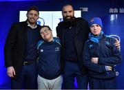 23 February 2018; Leinster players Ross Byrne, left, and Scott Fardy with supporters in the Blue Room at the Guinness PRO14 Round 16 match between Leinster and Southern Kings at the RDS Arena in Dublin. Photo by Brendan Moran/Sportsfile
