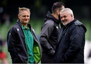 24 February 2018; Ireland head coach Joe Schmidt, left, speaks with Wales head coach Warren Gatland prior to the NatWest Six Nations Rugby Championship match between Ireland and Wales at the Aviva Stadium in Lansdowne Road, Dublin. Photo by David Fitzgerald/Sportsfile
