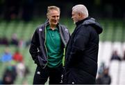 24 February 2018; Ireland head coach Joe Schmidt, left, speaks with Wales head coach Warren Gatland prior to the NatWest Six Nations Rugby Championship match between Ireland and Wales at the Aviva Stadium in Lansdowne Road, Dublin. Photo by David Fitzgerald/Sportsfile