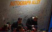 23 February 2018; Leinster's Rhys Ruddock and Luke McGrath meet supporters in Autograph Alley at the Guinness PRO14 Round 16 match between Leinster and Southern Kings at the RDS Arena in Dublin. Photo by Ramsey Cardy/Sportsfile
