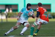 24 February 2018; John Muldoon of Connacht in action against Marco Barbini of Benetton during the Guinness Pro14 Round 16 match between Benetton and Connacht Rugby at Stadio Monigo in Treviso, Italy. Photo by Roberto Bregani/Sportsfile