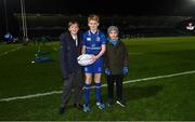 23 February 2018; Matchday mascot James McGrath ahead of the Guinness PRO14 Round 16 match between Leinster and Southern Kings at the RDS Arena in Dublin. Photo by Ramsey Cardy/Sportsfile