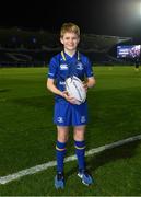 23 February 2018; Matchday mascot James McGrath ahead of the Guinness PRO14 Round 16 match between Leinster and Southern Kings at the RDS Arena in Dublin. Photo by Ramsey Cardy/Sportsfile