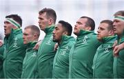 24 February 2018; Bundee Aki of Ireland sings the national anthem prior to the NatWest Six Nations Rugby Championship match between Ireland and Wales at the Aviva Stadium in Lansdowne Road, Dublin. Photo by David Fitzgerald/Sportsfile