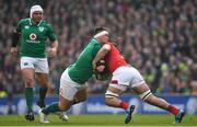 24 February 2018; Andrew Porter of Ireland is tackled by Josh Navidi of Wales during the NatWest Six Nations Rugby Championship match between Ireland and Wales at the Aviva Stadium in Dublin. Photo by Ramsey Cardy/Sportsfile