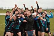 24 February 2018; Maynooth University players celebrate with Francis 'Buff' Egan after victory over Ulster University in the Electric Ireland HE GAA Ryan Cup Final in Mallow, Cork. The unique quality of the Electric Ireland Higher Education Championships sees players putting their intercounty and club rivalries aside to strive to achieve Electric Ireland Ryan Cup glory. Electric Ireland has been shining a light on these First Class Rivals as proud sponsor of the college level competitions for the next four years. #FirstClassRivals. Photo by Diarmuid Greene/Sportsfile