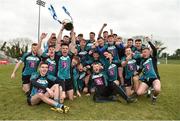 24 February 2018; The Maynooth University squad celebrate with the cup after victory over Ulster University in the Electric Ireland HE GAA Ryan Cup Final in Mallow, Cork. The unique quality of the Electric Ireland Higher Education Championships sees players putting their intercounty and club rivalries aside to strive to achieve Electric Ireland Ryan Cup glory. Electric Ireland has been shining a light on these First Class Rivals as proud sponsor of the college level competitions for the next four years. #FirstClassRivals. Photo by Diarmuid Greene/Sportsfile