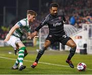 23 February 2018; Marco Tagbajumi of Dundalk in action against Lee Grace of Shamrock Rovers during the SSE Airtricity League Premier Division match between Shamrock Rovers and Dundalk at Tallaght Stadium in Dublin. Photo by Stephen McCarthy/Sportsfile