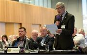 24 February 2018; Liam Griffin, Wexford GAA Delegate and Hurling Fixtures Coordinator of the Club Players Association, proposing Motion 22, calling for each delegate's vote on all motions at Annual or Special Congress to be recorded and published in the minutes thereafter, which was defeated, at the GAA Annual Congress 2018 at Croke Park in Dublin. Photo by Piaras Ó Mídheach/Sportsfile