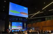 24 February 2018; A general view of the result of the vote on Motion 22, calling for each delegate's vote on all motions at Annual or Special Congress to be recorded and published in the minutes thereafter, which was defeated, at the GAA Annual Congress 2018 at Croke Park in Dublin. Photo by Piaras Ó Mídheach/Sportsfile