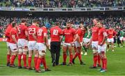 24 February 2018; The Wales team after the NatWest Six Nations Rugby Championship match between Ireland and Wales at the Aviva Stadium in Lansdowne Road, Dublin. Photo by Brendan Moran/Sportsfile
