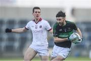 24 February 2018; Jack Horgan of Nemo Rangers in action against Shane McGuigan of Slaughtneil during the AIB GAA Football All-Ireland Senior Club Championship Semi-Final match between Nemo Rangers and Slaughtneil at O'Moore Park in Portlaoise, Co Laois. Photo by Eóin Noonan/Sportsfile