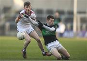 24 February 2018; Ciaran Dalton of Nemo Rangers in action against Keelan Feeney of Slaughtneil during the AIB GAA Football All-Ireland Senior Club Championship Semi-Final match between Nemo Rangers and Slaughtneil at O'Moore Park in Portlaoise, Co Laois. Photo by Eóin Noonan/Sportsfile