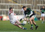 24 February 2018; Ciaran Dalton of Nemo Rangers in action against Patsy Bradley of Slaughtneil during the AIB GAA Football All-Ireland Senior Club Championship Semi-Final match between Nemo Rangers and Slaughtneil at O'Moore Park in Portlaoise, Co Laois. Photo by Eóin Noonan/Sportsfile