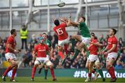 24 February 2018; Leigh Halfpenny of Wales in action against Jacob Stockdale of Ireland during the NatWest Six Nations Rugby Championship match between Ireland and Wales at the Aviva Stadium in Dublin. Photo by Ramsey Cardy/Sportsfile