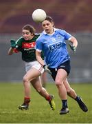 24 February 2018; Noelle Healy of Dublin in action against Saoirse Ludden of Mayo during the Lidl Ladies Football National League Division 1 Round 4 match between Mayo and Dublin at Elverys MacHale Park in Castlebar, Co Mayo. Photo by Stephen McCarthy/Sportsfile