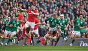 24 February 2018; Keith Earls of Ireland is tackled by Leigh Halfpenny of Wales during the NatWest Six Nations Rugby Championship match between Ireland and Wales at the Aviva Stadium in Lansdowne Road, Dublin. Photo by Brendan Moran/Sportsfile