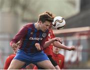 24 February 2018; Joe Heatley of Dublin University AFC in action against Brian Mulcahy of University College Cork during the IUFU Harding Cup match between University College Cork and Dublin University AFC at Tolka Park in Dublin. Photo by Seb Daly/Sportsfile