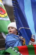 24 February 2018; Dublin supporter Sadie O'Connor, age 3, from Ballyboden, prior to the Allianz Football League Division 1 Round 4 match between Mayo and Dublin at Elverys MacHale Park in Castlebar, Co Mayo. Photo by Stephen McCarthy/Sportsfile