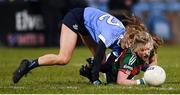 24 February 2018; Fiona McHale of Mayo in action against Lauren Magee of Dublin during the Lidl Ladies Football National League Division 1 Round 4 match between Mayo and Dublin at Elverys MacHale Park in Castlebar, Co Mayo. Photo by Stephen McCarthy/Sportsfile