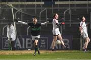 24 February 2018; Luke Connolly of Nemo Rangers celebrates after scoring his side's second goal of the game during the AIB GAA Football All-Ireland Senior Club Championship Semi-Final match between Nemo Rangers and Slaughtneil at O'Moore Park in Portlaoise, Co Laois. Photo by Eóin Noonan/Sportsfile