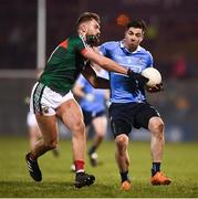 24 February 2018; Michael Darragh Macauley of Dublin in action against Aidan O'Shea of Mayo during the Allianz Football League Division 1 Round 4 match between Mayo and Dublin at Elverys MacHale Park in Castlebar, Co Mayo. Photo by Stephen McCarthy/Sportsfile