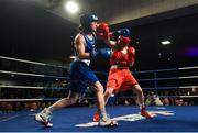 24 February 2018; Kellie Harrington, left, in action against Amy Broadhurst during the Liffey Crane Hire IABA Elite Boxing Championships 2018 Finals at the National Stadium in Dublin. Photo by David Fitzgerald/Sportsfile