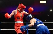 24 February 2018; Amy Broadhurst, left, in action against Kellie Harrington during the Liffey Crane Hire IABA Elite Boxing Championships 2018 Finals at the National Stadium in Dublin. Photo by David Fitzgerald/Sportsfile