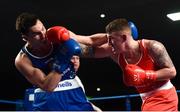 24 February 2018; Kevin Sheehy, right, in action against Kiril Afansev during the Liffey Crane Hire IABA Elite Boxing Championships 2018 Finals at the National Stadium in Dublin. Photo by David Fitzgerald/Sportsfile