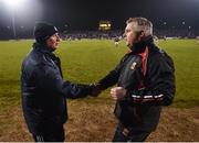 24 February 2018; Dublin manager Jim Gavin, left, and Mayo manager Stephen Rochford following the Allianz Football League Division 1 Round 4 match between Mayo and Dublin at Elverys MacHale Park in Castlebar, Co Mayo. Photo by Stephen McCarthy/Sportsfile