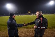 24 February 2018; Dublin manager Jim Gavin, left, and Mayo manager Stephen Rochford following the Allianz Football League Division 1 Round 4 match between Mayo and Dublin at Elverys MacHale Park in Castlebar, Co Mayo. Photo by Stephen McCarthy/Sportsfile