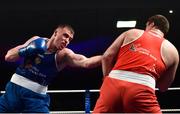 24 February 2018; Dean Gardiner, left, in action against Martin Keenan during the Liffey Crane Hire IABA Elite Boxing Championships 2018 Finals at the National Stadium in Dublin. Photo by David Fitzgerald/Sportsfile